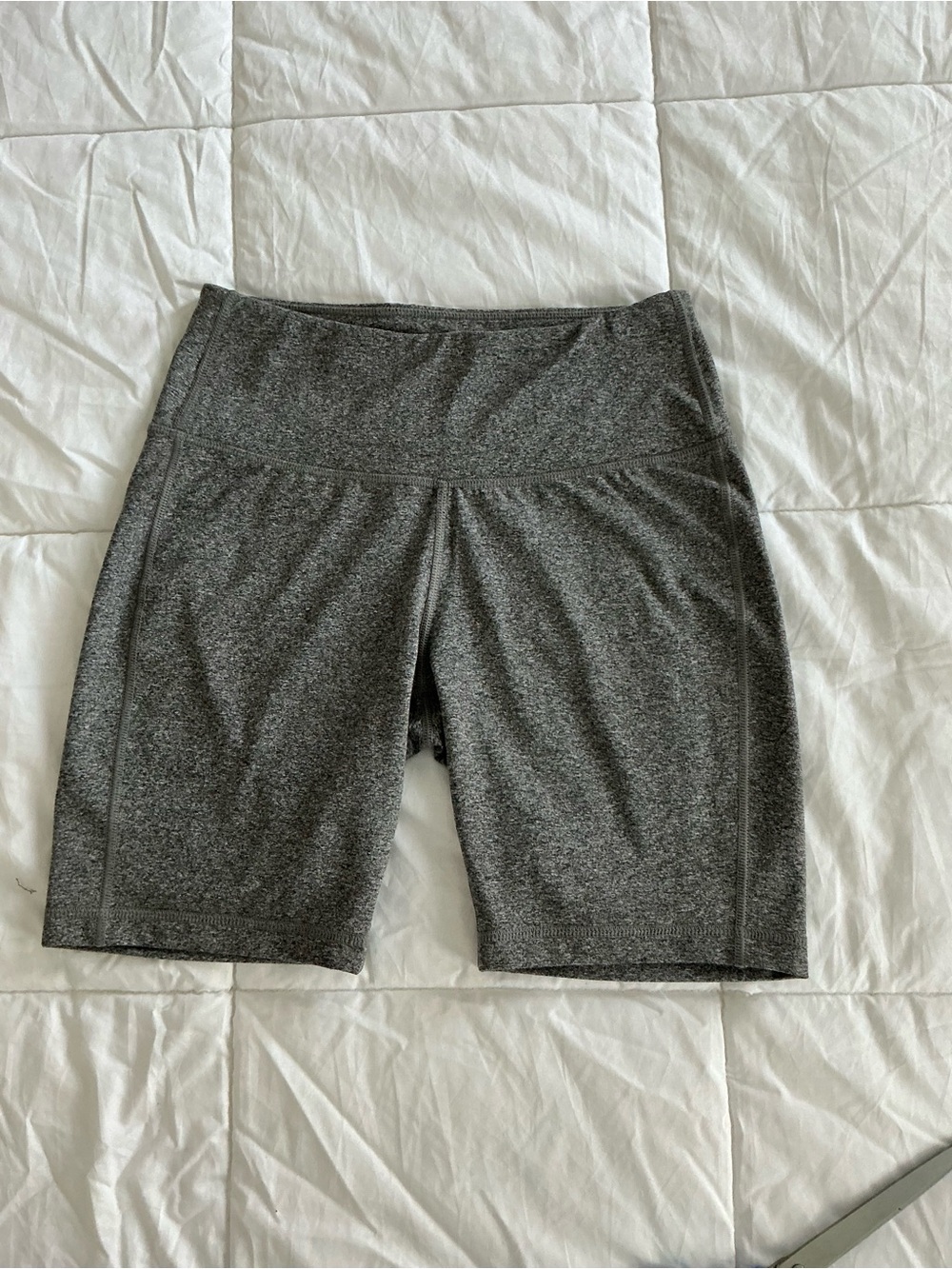 ZELOS Women's High-Waist Heather Grey Bike Shorts